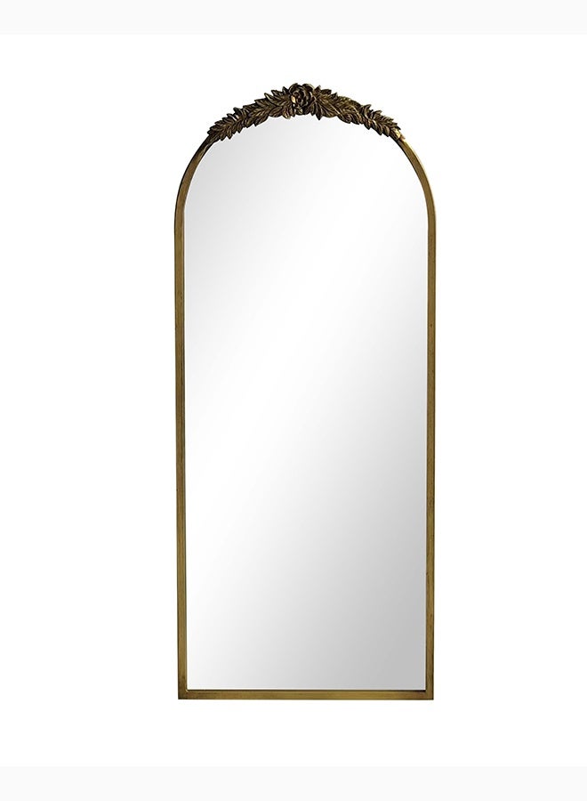 ميجو هوم مرآة حائط بإطار حديدي، مرآة ديكورية حديثة معلقة لغرفة المعيشة وغرفة النوم والمدخل، 38×3.5×99 سم، لون ذهبي - Image 1